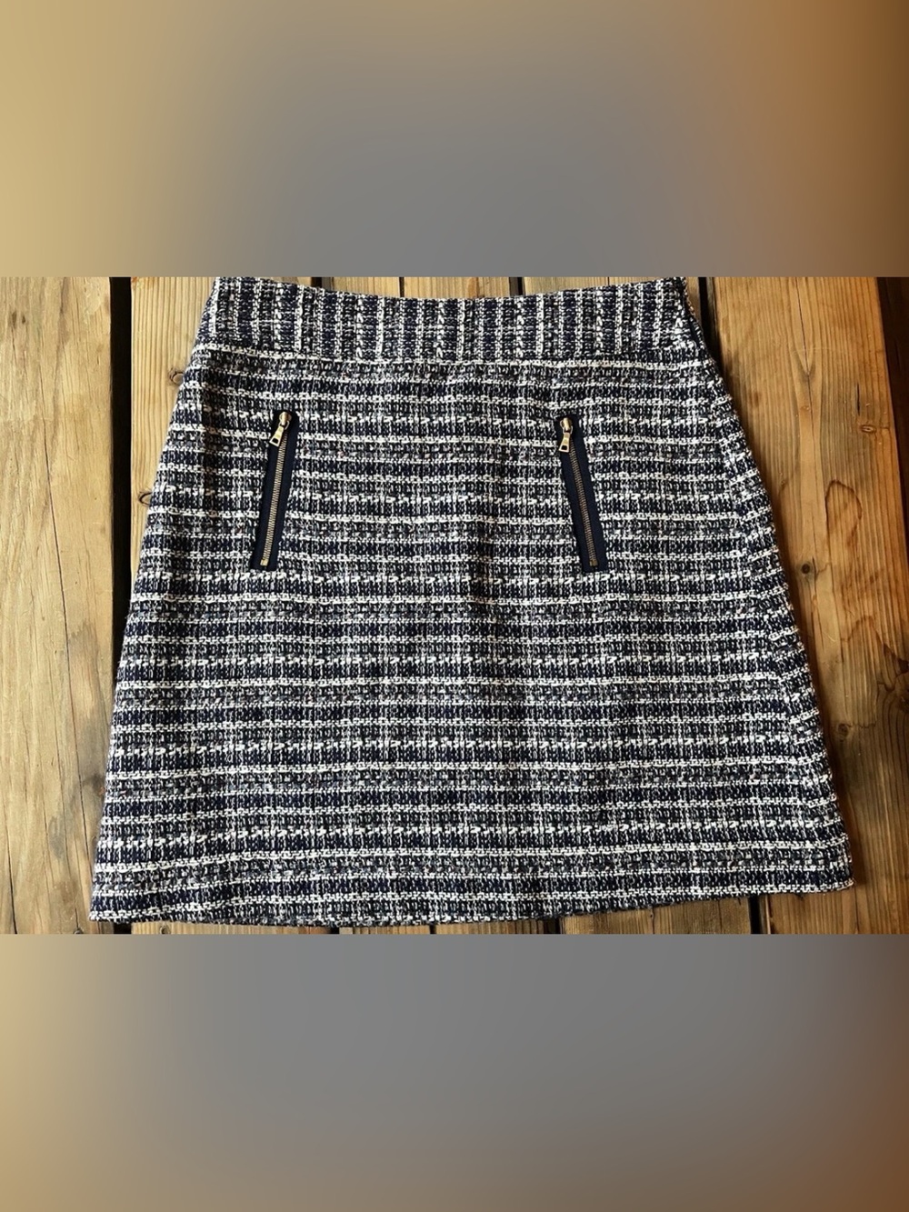 LOFT Colorful Tweed Zipper skirt 2P